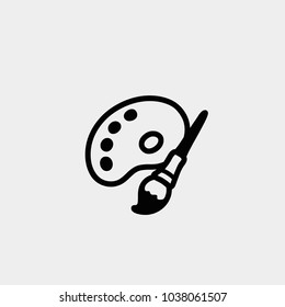 Palette icon. Palette with brush