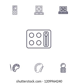 Palette icon. collection of 7 palette outline icons such as . editable palette icons for web and mobile.