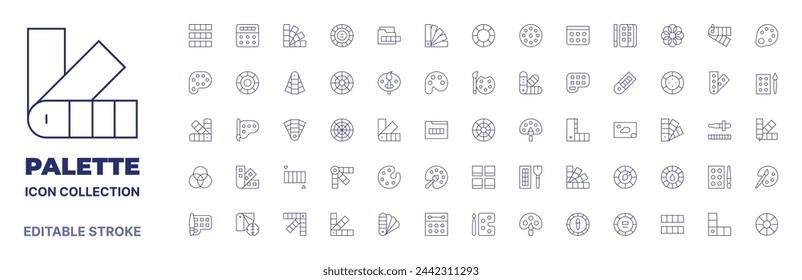 Palette icon collection. Thin line icon. Editable stroke. Editable stroke. Palette icons for web and mobile app.