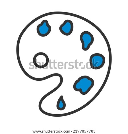 Palette Icon. Editable Bold Outline With Color Fill Design. Vector Illustration.