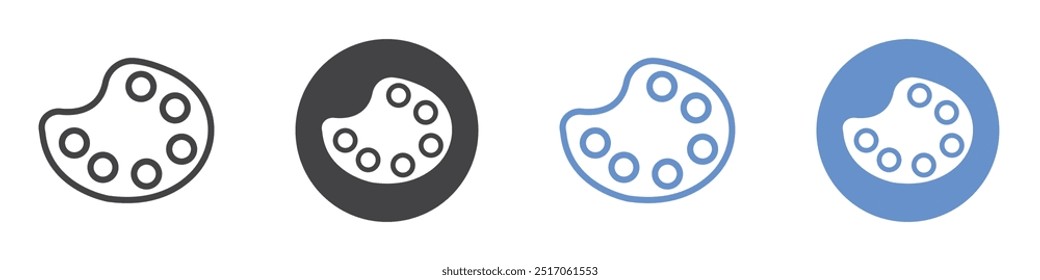 Palette icon flat line symbol set.