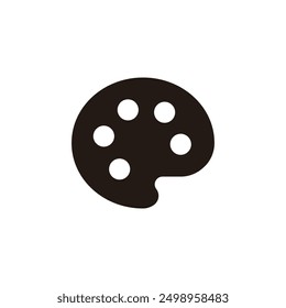 Palette icon. Flat silhouette version.