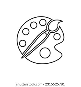 palette icon flat vector illustration.