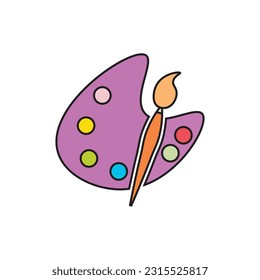 palette icon flat vector illustration.