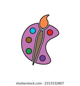 palette icon flat vector illustration.