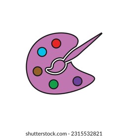 palette icon flat vector illustration.