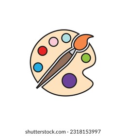 palette icon flat vector illustration.