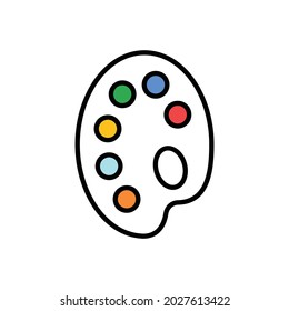 Palette icon. isolated on white background. Flat design
