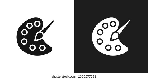 Palette icon logo set vector