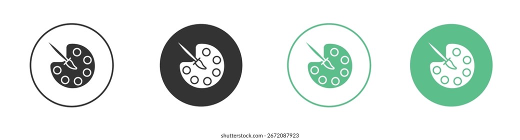 Ícone da paleta Conjunto de ícones de vetor de linha plana mínimo.