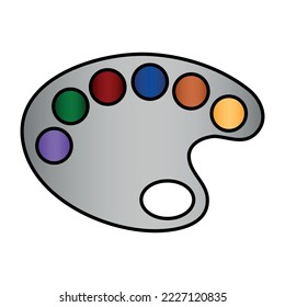 Palette icon on white background.