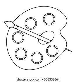 Palette icon. Outline illustration of palette vector icon for web