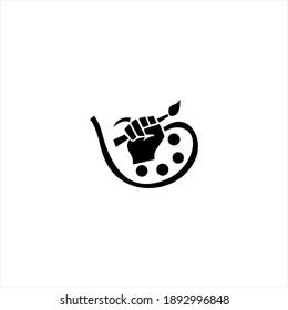palette Icon. Paintbrush, color palette icon, art brush
