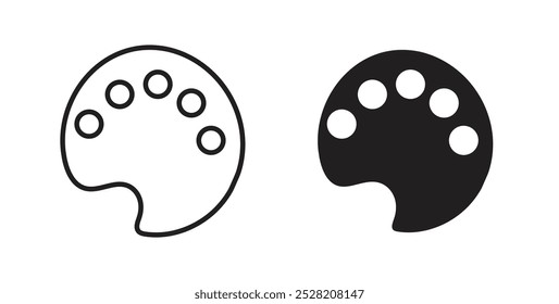 Palette icon in solid and stroke style.