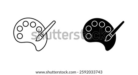 Palette icon symbol collection on white background.