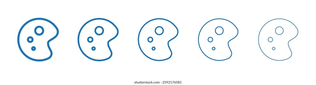 Palette icon Symbol collection thin outline set