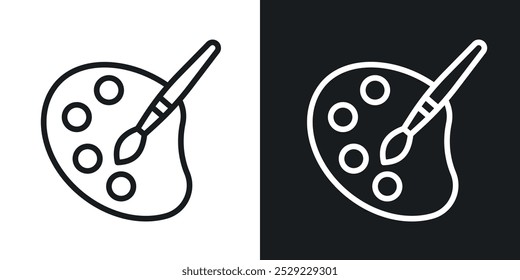 Palette icon in Thin line black color. flat simple vector symbols illustration.