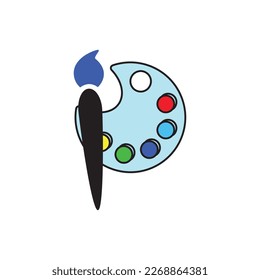 Ilustración de diseño vectorial de icono de paleta  