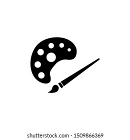 Palette icon. Vector icon of paint brush vector for drawing