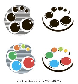 Palette. Icon. Vector. Stylized palette with paints. Element logo design.