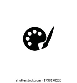 Símbolo del icono de paleta vector.Herramienta Pintura y pincel.Símbolo del tema