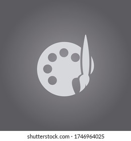 Símbolo del icono de paleta vector.Herramienta Pintura y pincel.Símbolo del tema