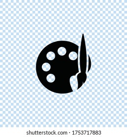 Símbolo del icono de paleta vector.Herramienta Pintura y pincel.Símbolo del tema