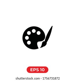 Palette icon vector.Brush and Painting Tool.Theme symbol