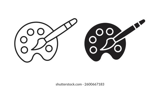 Palette icons graphics set vectors