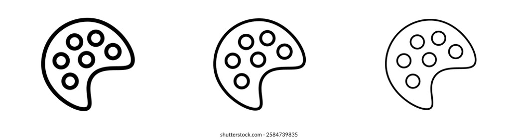 Palette icons in three different stroke lines