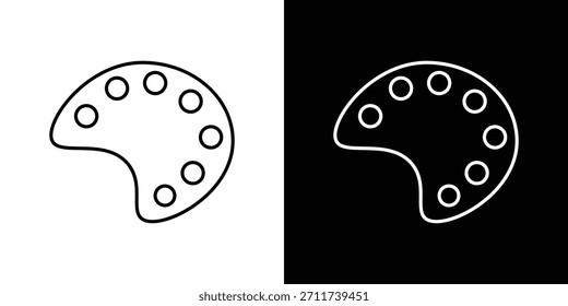 Palette icons vector symbol with editable stroke lines for web designs