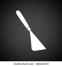Palette knife icon. Black background with white. Vector illustration.