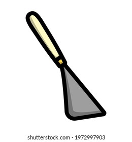 Palette Knife Icon. Editable Bold Outline With Color Fill Design. Vector Illustration.