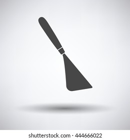 Palette knife icon on gray background, round shadow. Vector illustration.