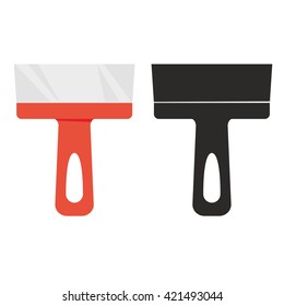 Palette knife. Spatula. Flat vector icon. Shadow. 