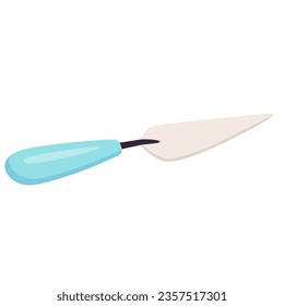 Palette knife vector illustration in cartoon flat style, isolated on white background.