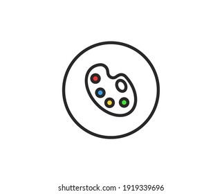Palette line icon. High quality outline symbol for web design or mobile app. Thin line sign for design logo. Color outline pictogram on white background