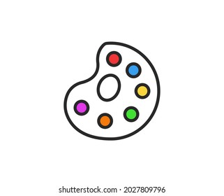 Palette line icon. High quality outline symbol for web design or mobile app. Thin line sign for design logo. Color outline pictogram on white background