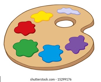 Palette on white background - color illustration.