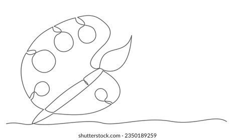 Palette One line drawing isolated on white background