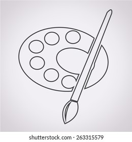 palette with paint brush icon