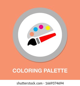 paleta, signo de pincel - Brushe de pintura vectorial con ilustración de paleta de color. icono de arte