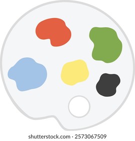 a palette with paint on it, with a transparent background
