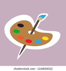 Palette and paintbrush