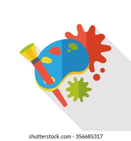 Palette and paintbrush flat icon