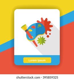 Palette and paintbrush flat icon