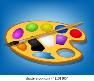 palette and paintbrush vector