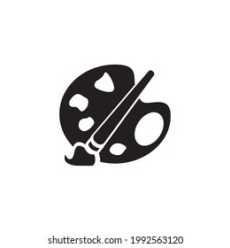 palette and paintbrush vector icon