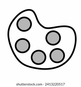 Palette painter on white background, vector icon