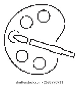 ícone de pixel da paleta, 8 bits. Ilustração isolada de vetor.